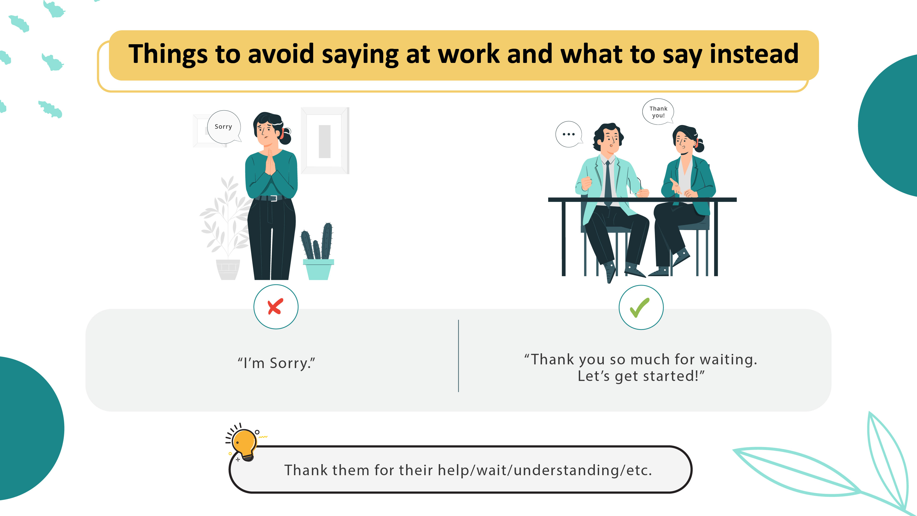 7 things to avoid saying at work, and what to say instead_I'm sorry