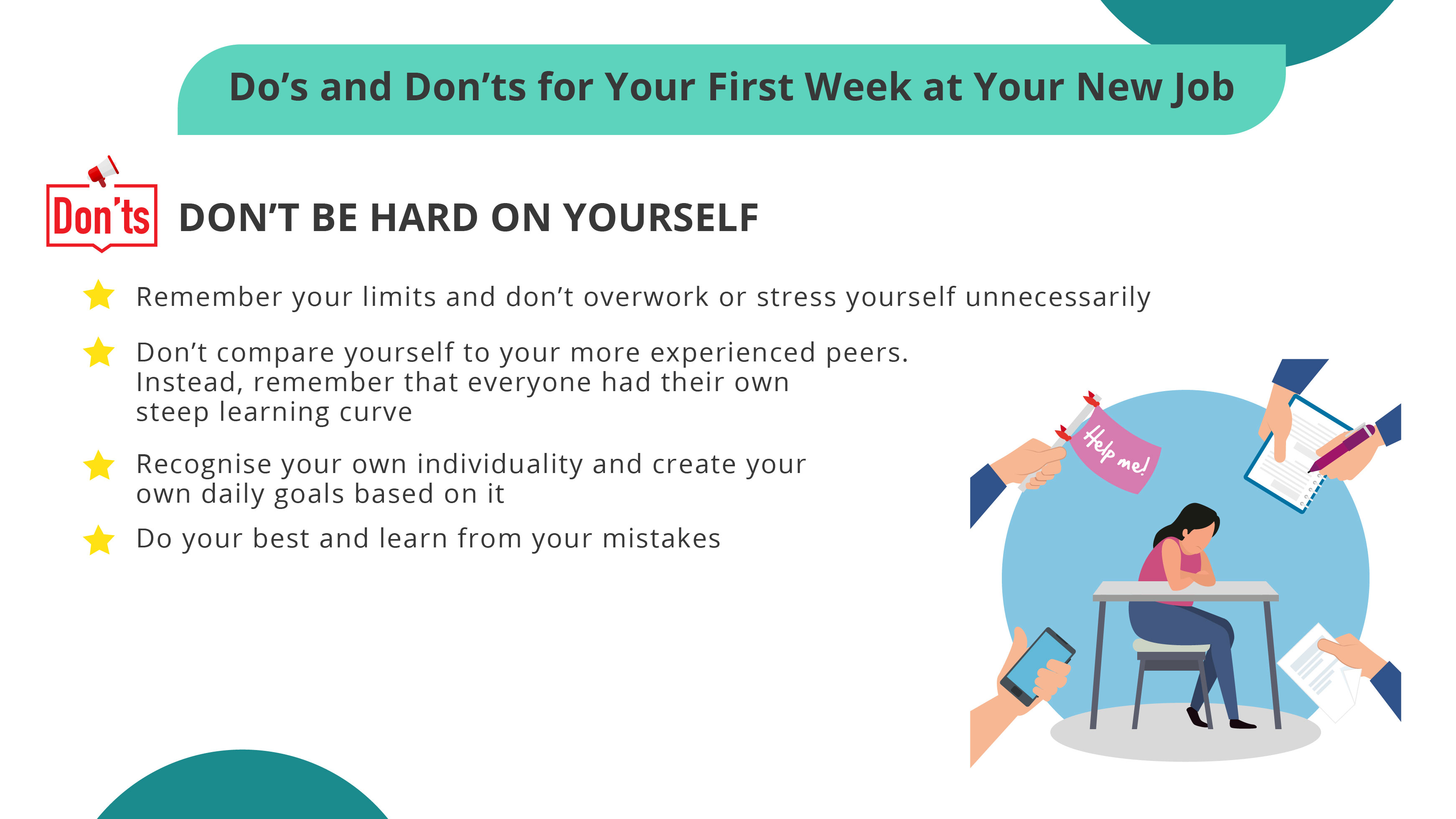 Dos and Don'ts for your First Week_Be hard on yourself