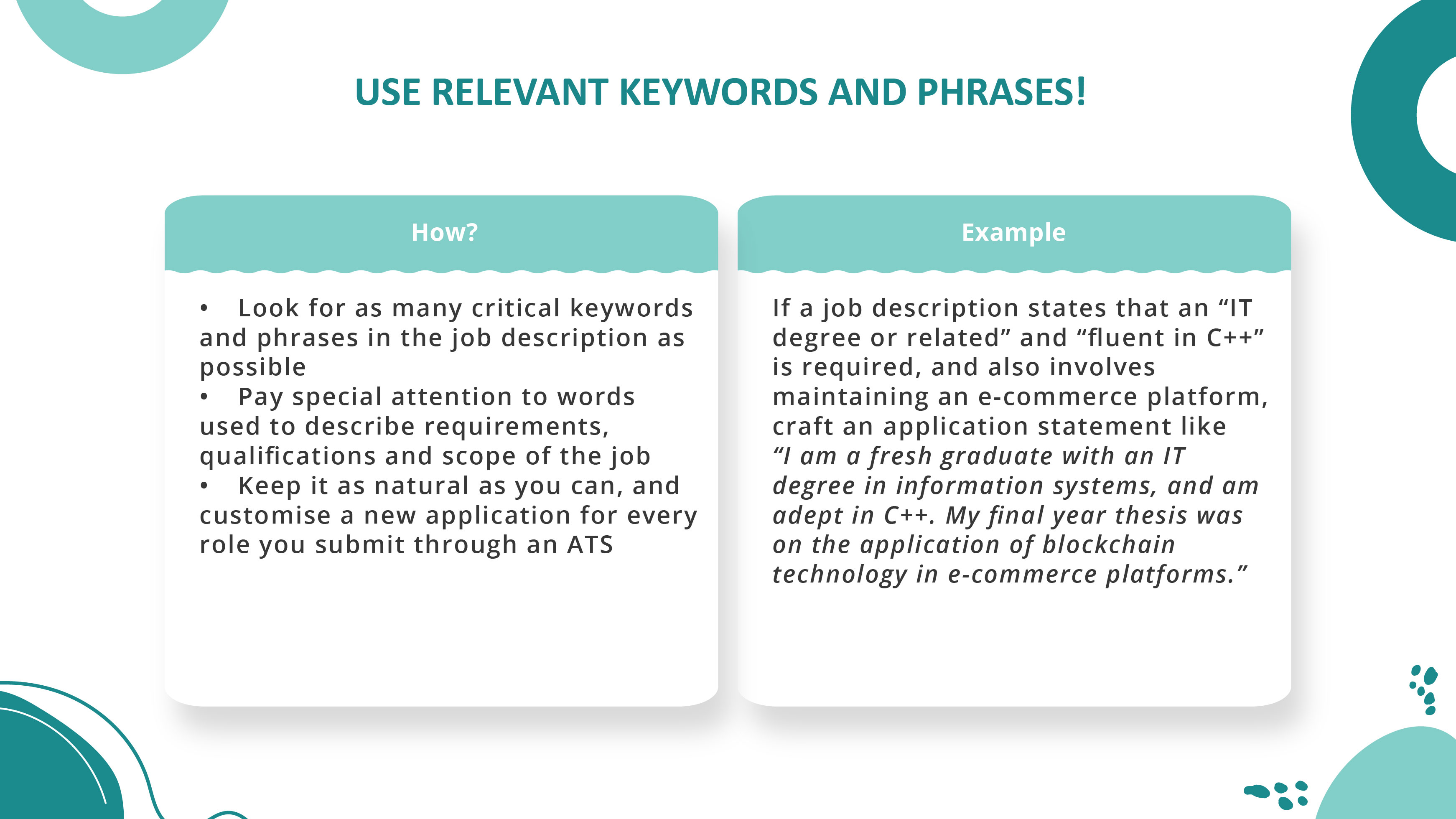 What’s an Applicant Tracking System 03_Use relevant keywords & phrases